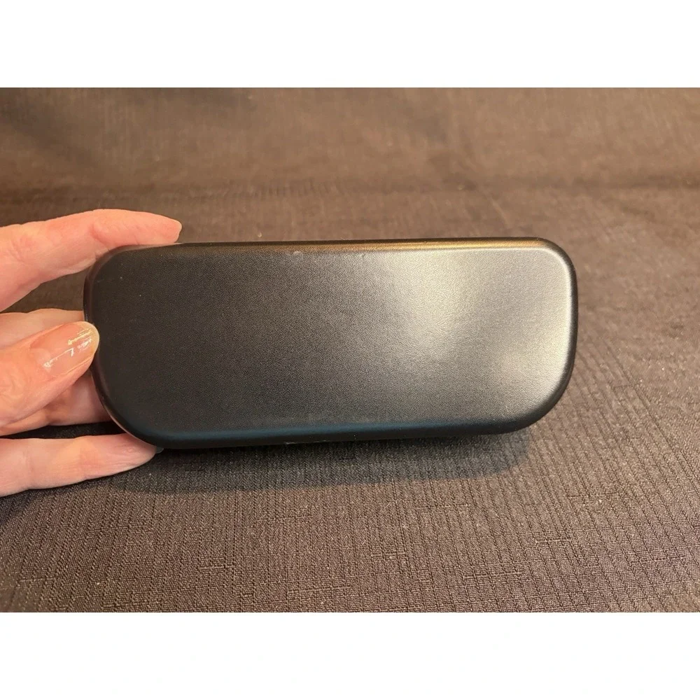Coach Clam Shell Eye Glasses Black Hard Case & New Cleaning Wipe